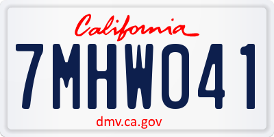 CA license plate 7MHW041