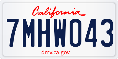 CA license plate 7MHW043