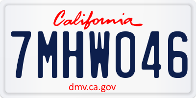 CA license plate 7MHW046