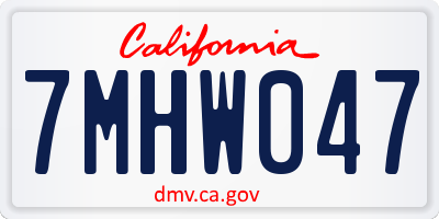 CA license plate 7MHW047