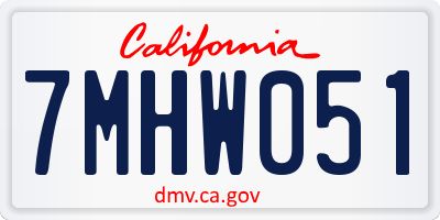 CA license plate 7MHW051