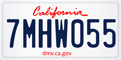 CA license plate 7MHW055