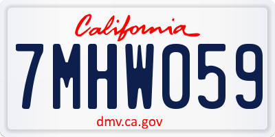 CA license plate 7MHW059