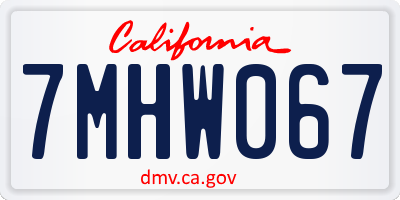 CA license plate 7MHW067