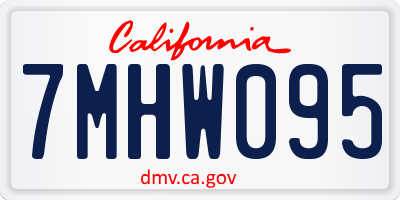 CA license plate 7MHW095