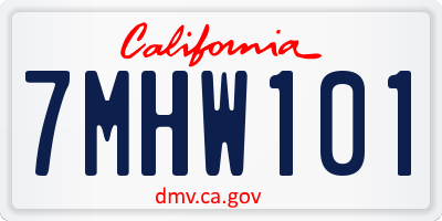 CA license plate 7MHW101