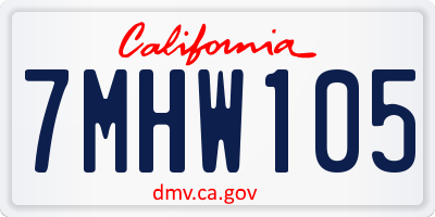 CA license plate 7MHW105