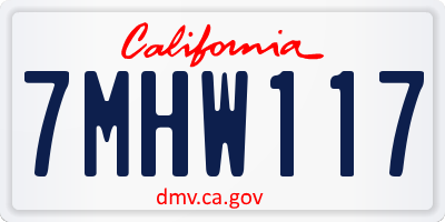 CA license plate 7MHW117