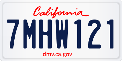 CA license plate 7MHW121