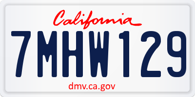 CA license plate 7MHW129