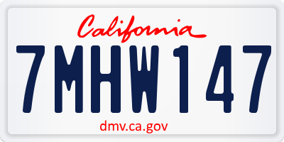 CA license plate 7MHW147