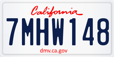 CA license plate 7MHW148