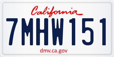 CA license plate 7MHW151