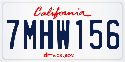 CA license plate 7MHW156