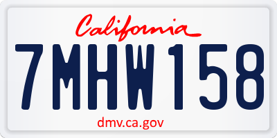 CA license plate 7MHW158