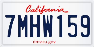 CA license plate 7MHW159