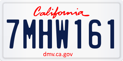 CA license plate 7MHW161