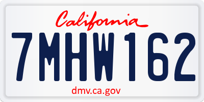 CA license plate 7MHW162