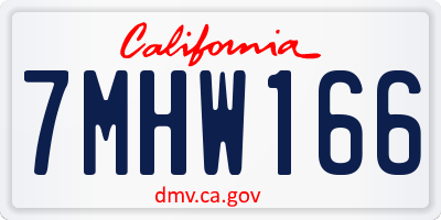 CA license plate 7MHW166