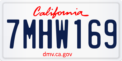 CA license plate 7MHW169