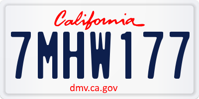 CA license plate 7MHW177