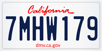 CA license plate 7MHW179