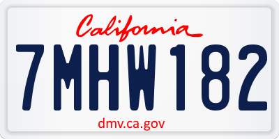 CA license plate 7MHW182