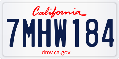 CA license plate 7MHW184