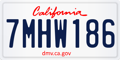 CA license plate 7MHW186