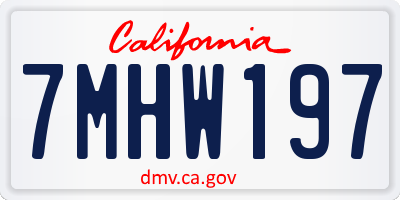 CA license plate 7MHW197
