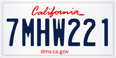 CA license plate 7MHW221