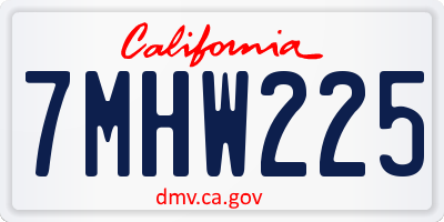 CA license plate 7MHW225