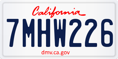 CA license plate 7MHW226