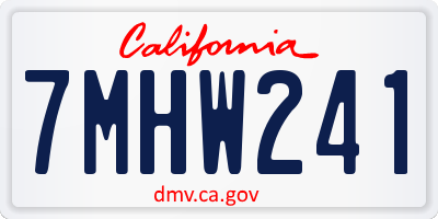 CA license plate 7MHW241