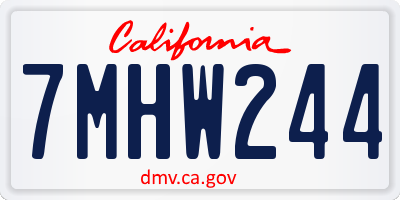 CA license plate 7MHW244