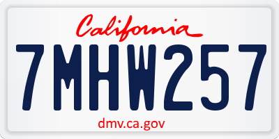 CA license plate 7MHW257