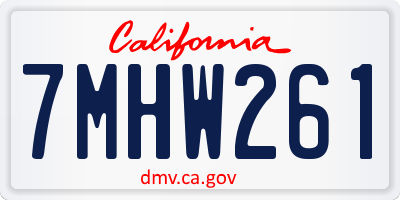CA license plate 7MHW261