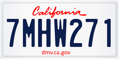 CA license plate 7MHW271