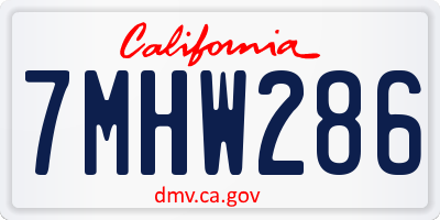 CA license plate 7MHW286