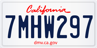 CA license plate 7MHW297