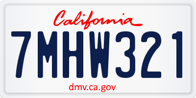 CA license plate 7MHW321