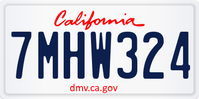 CA license plate 7MHW324