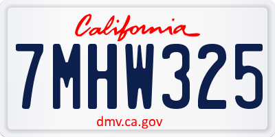 CA license plate 7MHW325