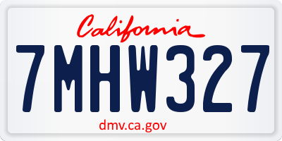 CA license plate 7MHW327