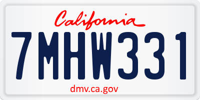 CA license plate 7MHW331