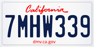 CA license plate 7MHW339