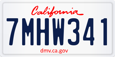 CA license plate 7MHW341