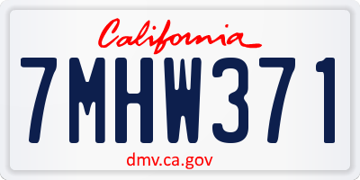 CA license plate 7MHW371