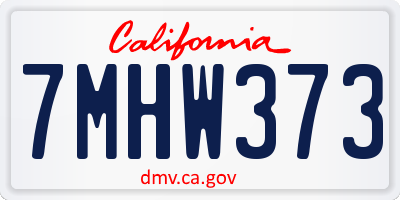CA license plate 7MHW373
