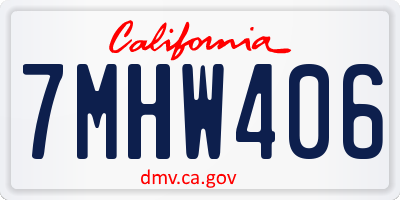 CA license plate 7MHW406